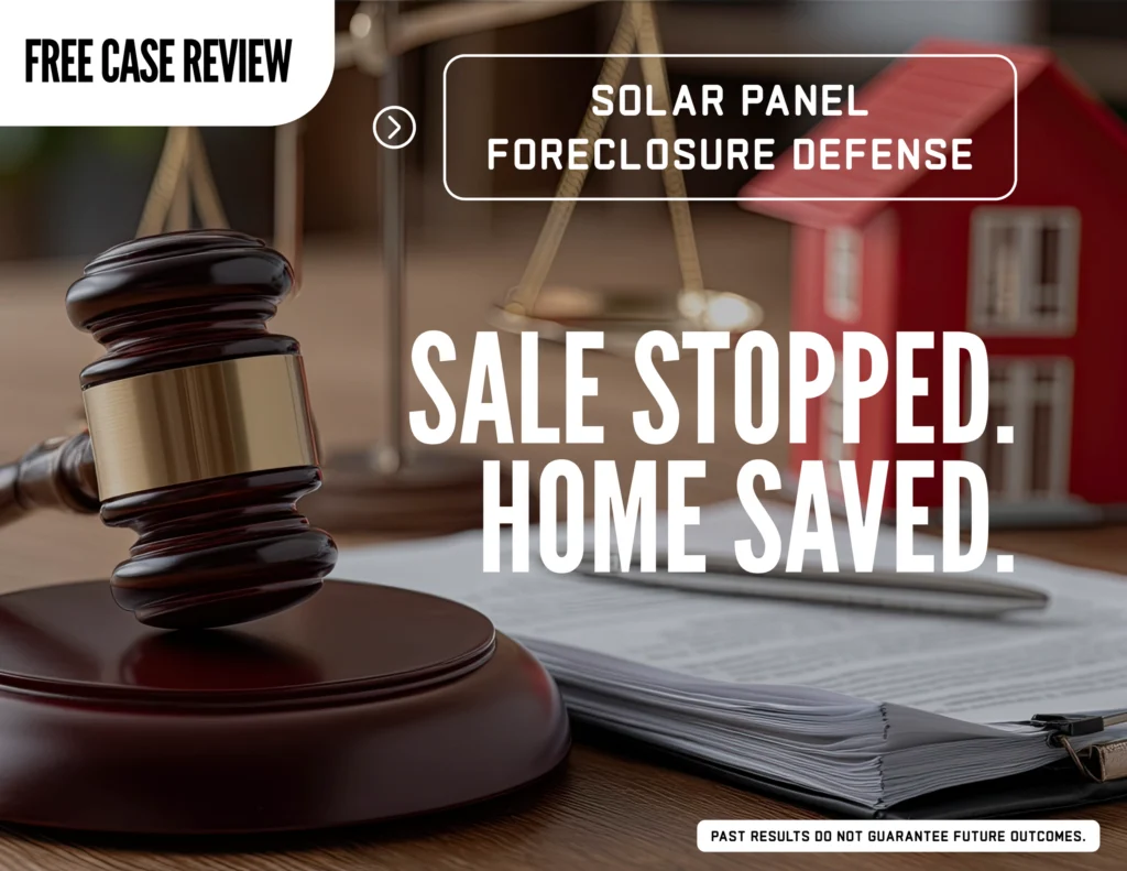 Solar Panel Foreclosure Stopped - Home Saved