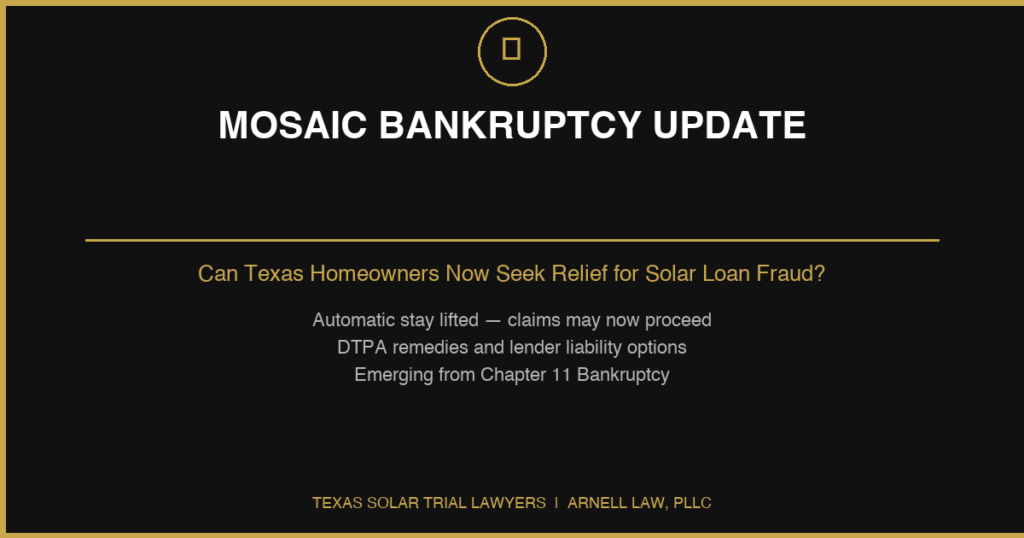 Mosaic Bankruptcy Update - Texas Homeowner Relief
